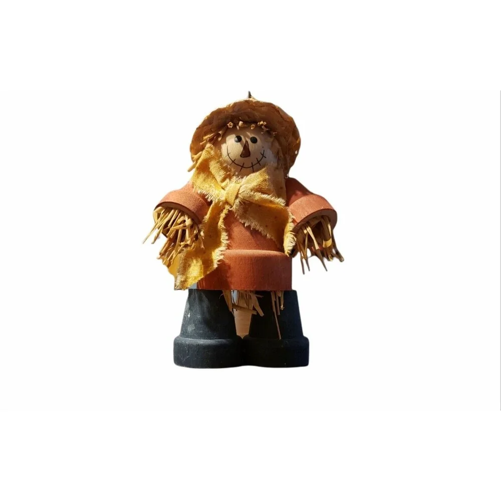 Lot of 3 Scarecrows Snowman Figurines Fall Autumn Winter Decor